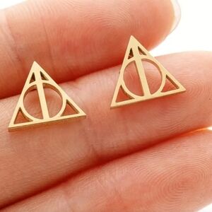 Harry Potter Always stud Earrings gold wizard universal BNWT